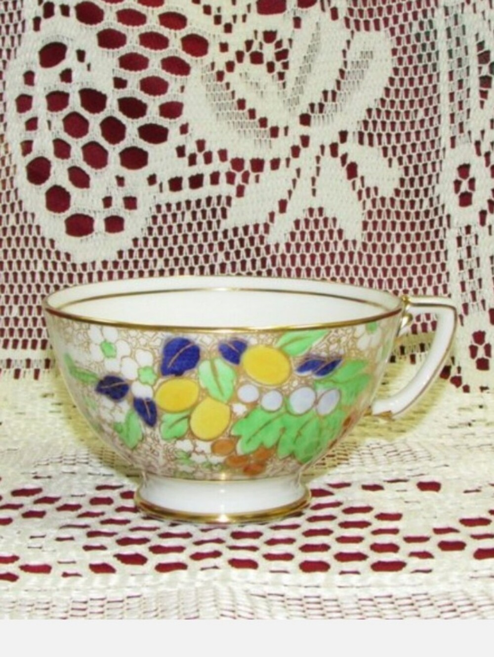 Adderley Ware Vintage Bone China Teacup Ornate Floral Gold Gilt Cup Bohemian